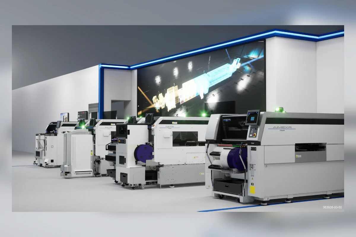 FUJI SMT production equipment displayed as a connected assembly line